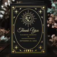 Celestial Black Tarot Wedding Photo Thank You