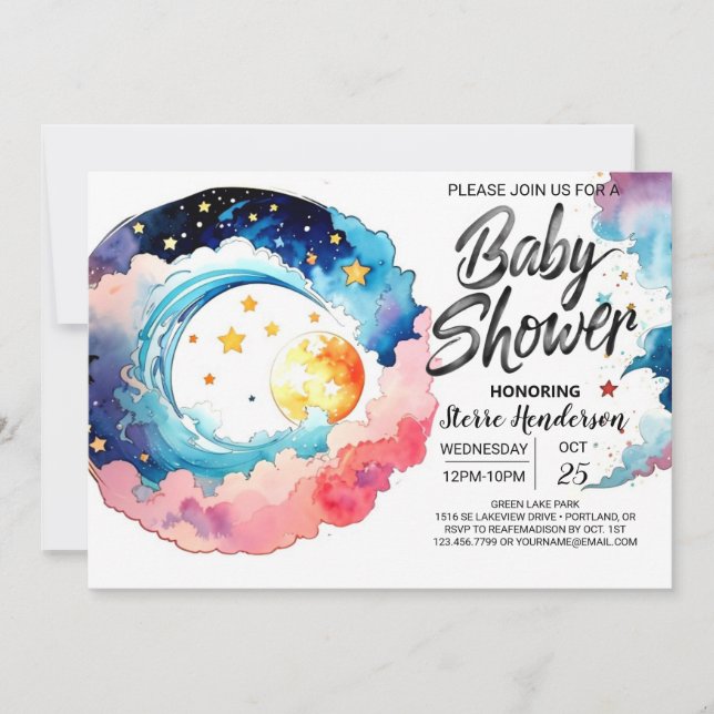 Celestial Bliss Baby Shower Invitation (Front)