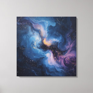 Celestial Bloom: A Nebula in Motion Canvas Print