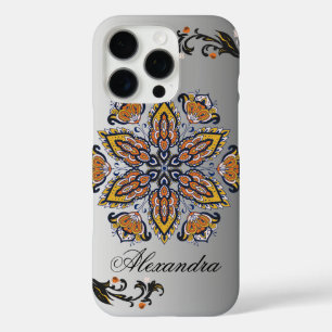 Celestial Bloom – Black and White Mandala iPhone 16 Pro Case