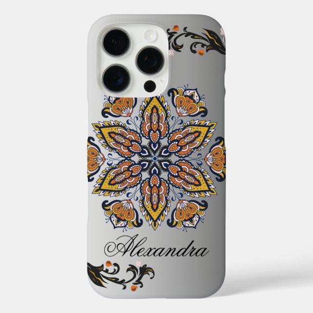 Celestial Bloom – Black and White Mandala Case-Mate iPhone Case (Back)