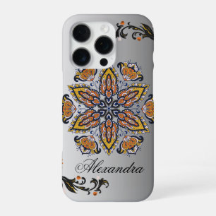 Celestial Bloom – Black and White Mandala iPhone 16 Pro Case
