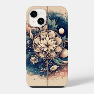 "Celestial Bloom – Mystic Floral Moon Art" iPhone 14 Case