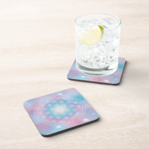 Celestial Bloom – Sacred Geometry Flower of Life Coaster