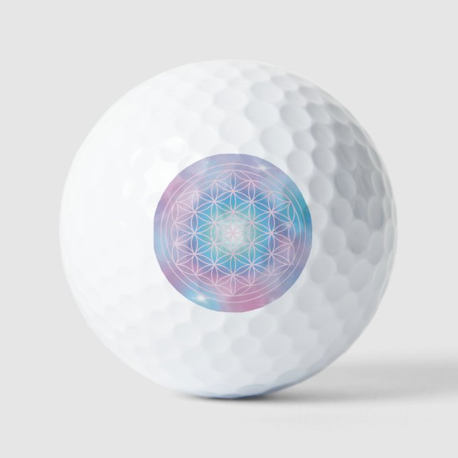 Celestial Bloom – Sacred Geometry Golf Balls (Front)