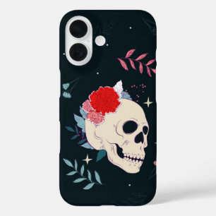 Celestial Bloom Skull iPhone 16 Case