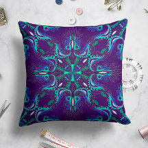 Celestial Bloom Star Pillow in Purple