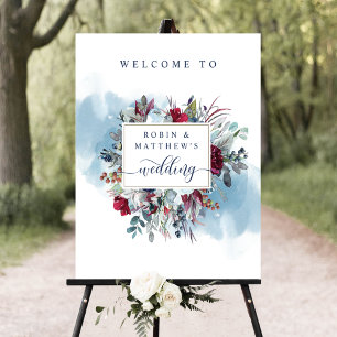 Celestial Blooms, Floral Wedding Welcome Sign