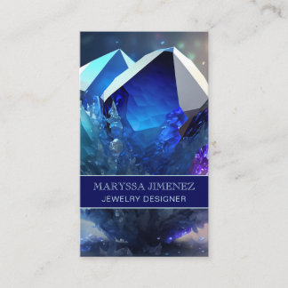 Celestial Blue Magical Mystic Abstract Crystals Business Card