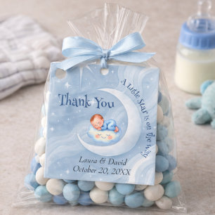 Celestial Blue Moon Baby Shower Thank You Favour Tags