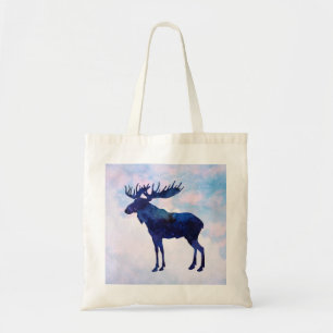 Celestial Blue Moose Silhouette  Tote Bag