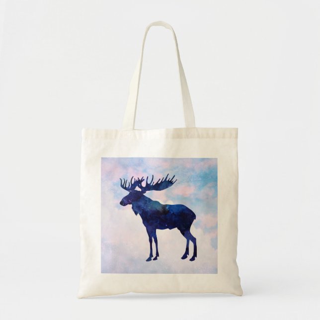 Celestial Blue Moose Silhouette  Tote Bag (Front)