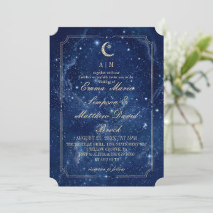Celestial Blue Mystical Wedding Invitation