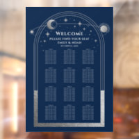 Celestial Blue Silver Sun Moon Stars Wedding