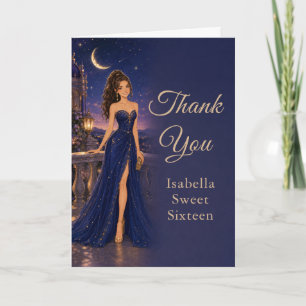 Celestial Blue Sweet Sixteen Thank You Card