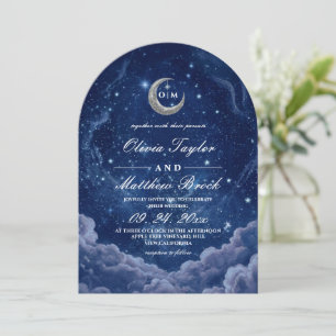 Celestial Blue Twilight Wedding Invitation