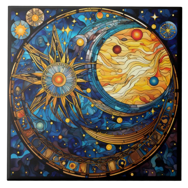 Celestial Bodies Ceramic Tile (Front)