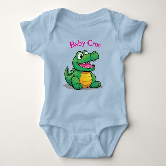 Celestial Bodies Crocodile Design Baby Bodysuit (Front)