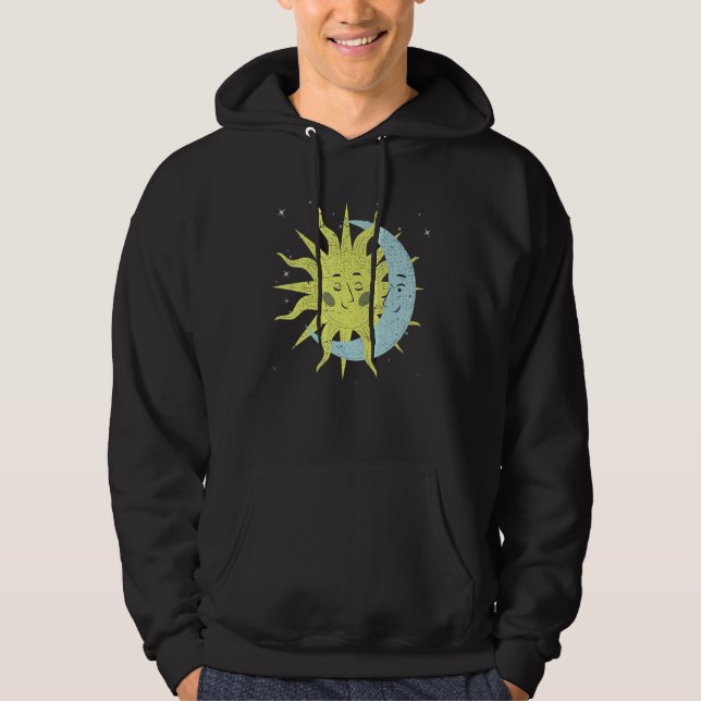 Celestial Bodies Galaxy Outer Space Sun Moon Astro Hoodie (Front)