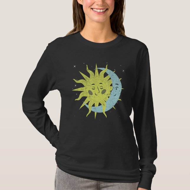 Celestial Bodies Galaxy Outer Space Sun Moon Astro T-Shirt (Front)