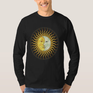 Celestial Body Sun Crescent Moon Boho Aesthetic As T-Shirt