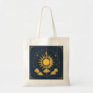 Celestial Bohemian Astrology Star Pattern Tote Bag