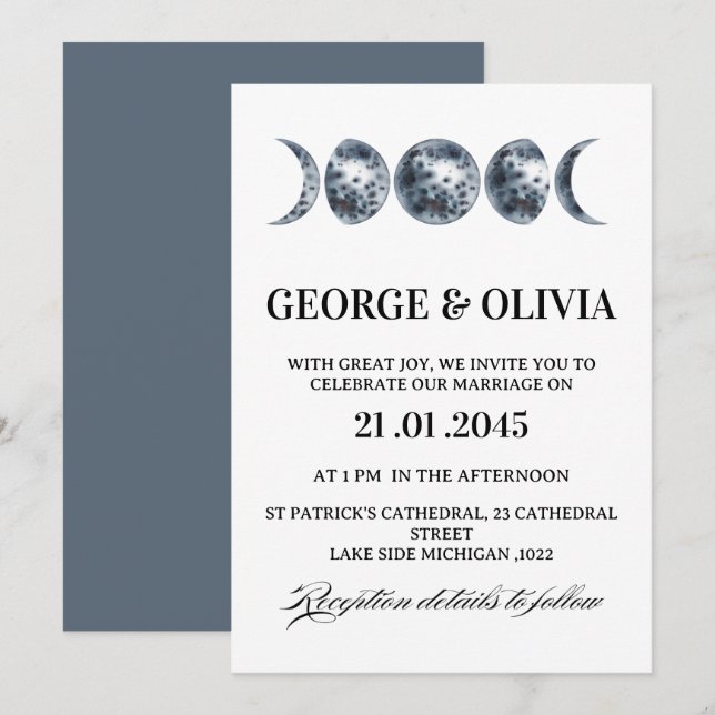 Celestial Boho Astrology Wedding  Wedding Invitation (Front/Back)