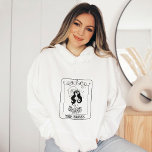 Celestial Boho Bachelorette Bride Babe Tarot Card Hoodie<br><div class="desc">Are you looking for a unique and personalised gift for your celestial bachelorette party? Look no further than our personalised celestial bachelorette bride tarot card hoodie that includes her name and date of the party printed on the back. Make sure to get your customised tarot card bachelorette party group long...</div>