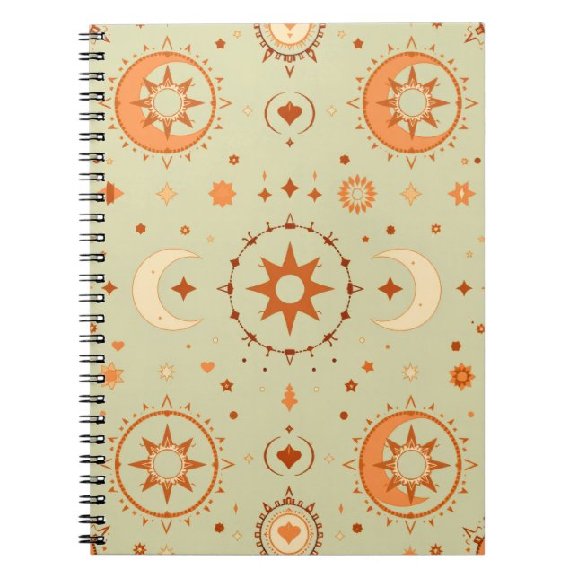 Celestial Boho Journal | Sun & Moon for Journallin (Front)