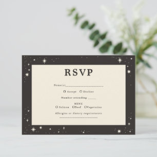 Celestial Boho stars Wedding RSVP card