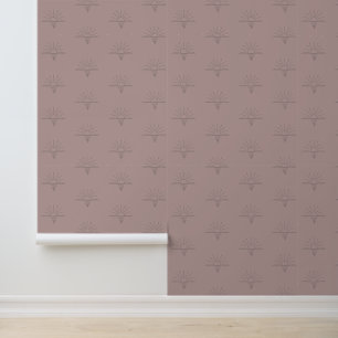 Celestial Boho Sunrise Sunset Dusty Pink Peach Wallpaper