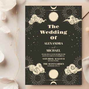 Celestial Boho Tarot Star Wedding  Invitation