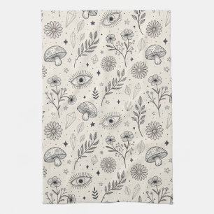 Celestial Botanical Pattern (3) Tea Towel