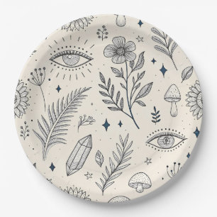 Celestial Botanical Pattern (4) Paper Plate