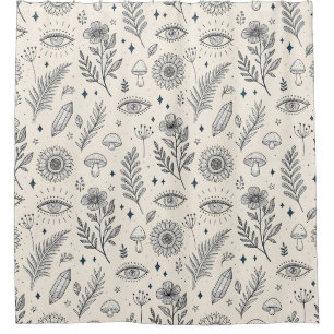 Celestial Botanical Pattern (4) Shower Curtain