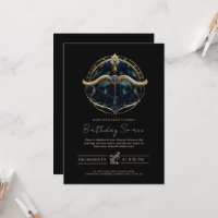 Celestial Bow Arrow Cosmic Black Gold Sagittarius