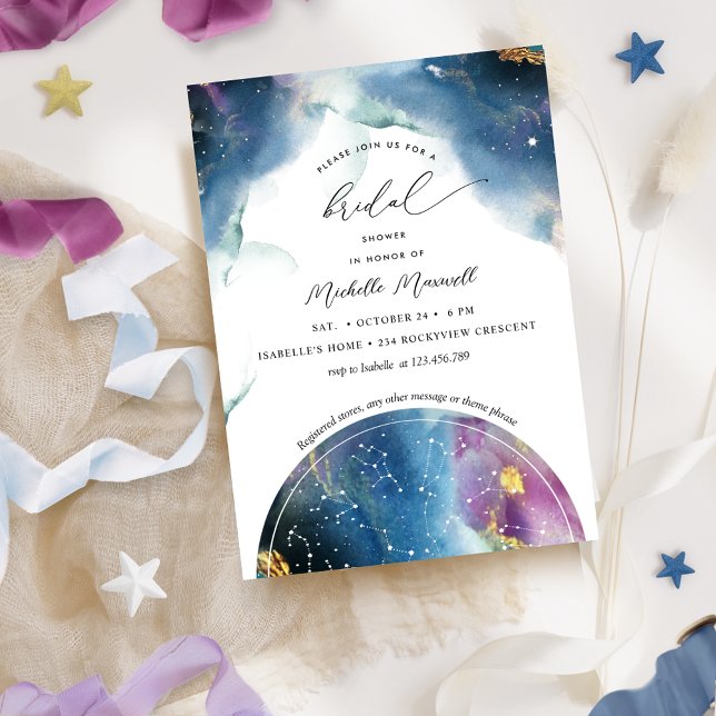 Celestial Bridal Shower Constellations and Stars Invitation (Creator Uploaded)