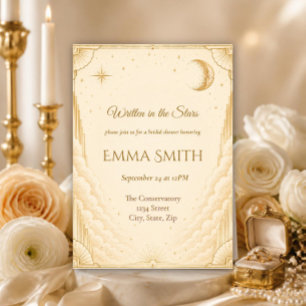 Celestial Bridal Shower Invitation Elegant Moon