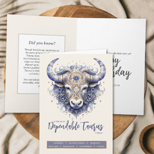 Celestial Bull Fantasy Zodiac Taurus Sign Birthday Card