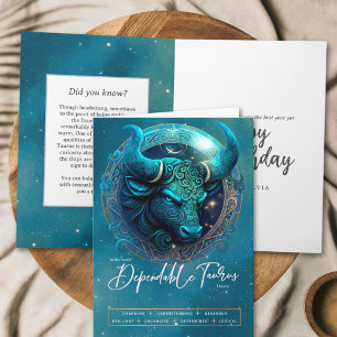 Celestial Bull Symbol Fantasy Taurus Sign Birthday Card