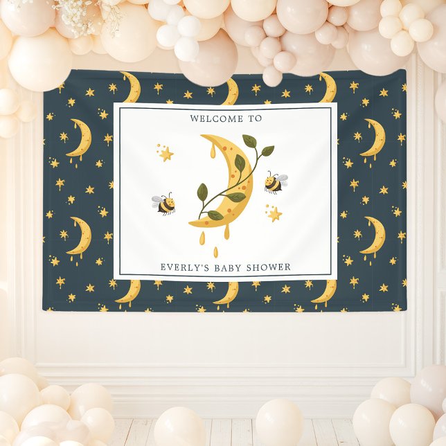 Celestial Bumblebee Moon Honey Baby Shower Banner (Creator Uploaded)