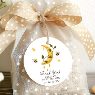 Celestial Bumblebee Moon Honey Baby Shower Favour Tags