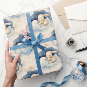 Celestial Bunny Boys Birthday Wrapping Paper