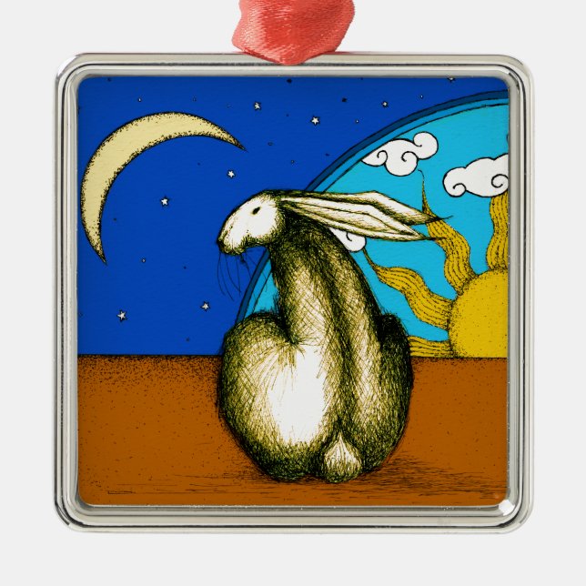 CELESTIAL BUNNY METAL TREE DECORATION (Front)