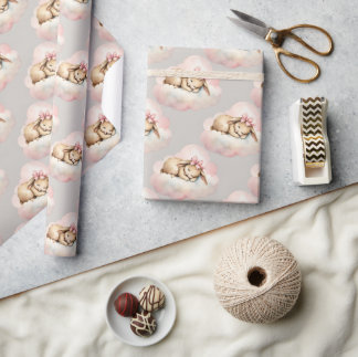 Celestial Bunny Rabbit Birthday Wrapping Paper