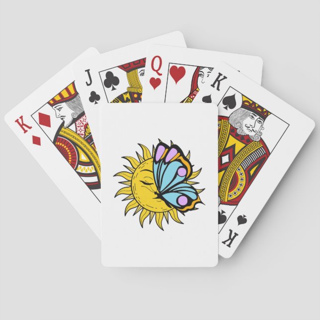 Celestial Butterfly Sun  Playing Cards (Back)