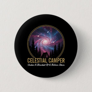 Celestial Camper Galaxy Night Scene 6 Cm Round Badge