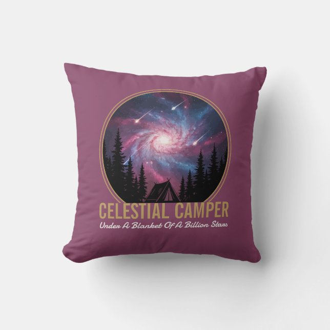 Celestial Camper Galaxy Night Scene Cushion (Front)