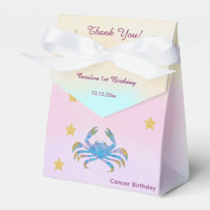 Celestial Cancer Watercolor   1st Birthday Favour Box