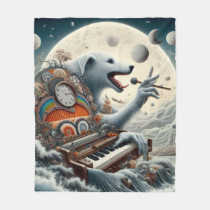 Celestial Canis Pianist Fleece Blanket